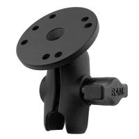 RAM-B-103U-A :: RAM Double Socket Arm with Round Plate - B Size Short