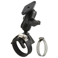 RAM-B-108-A-238 :: RAM Double Ball Strap Hose Clamp Mount with Diamond Plate - Short