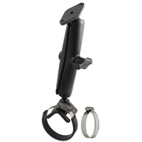 RAM-B-108-C-238 :: RAM Double Ball Strap Hose Clamp Mount with Diamond Plate - Long