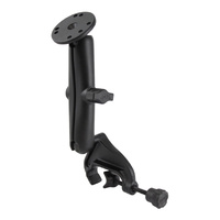 RAM-B-121U-C :: RAM Double Ball Yoke Clamp Mount with Round Plate - Long