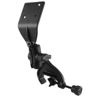 RAM-B-125U-A :: RAM Double Ball Yoke Clamp Mount with Angled Extension Plate - Short
