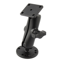 RAM-B-139U :: RAM Drill-Down Double Ball Mount with Rectangle AMPS Plate - Medium