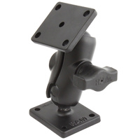 RAM-B-141U-A :: RAM Drill-Down Double Ball Mount with Rectangle AMPS Plates - Short