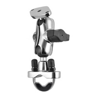 RAM-B-149ACH-LO4 :: RAM Chrome Handlebar U-Bolt Mount with Short Double Socket Arm