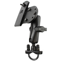 RAM-B-149Z-GUN1U :: RAM Handlebar U-Bolt Double Ball Mount with Gun Holster Clip