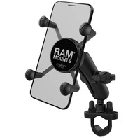 RAM-B-149Z-UN7U :: RAM Handlebar Rail Mount With Zinc Coated U-Bolt Base And Universal X-Grip Phone Cradle
