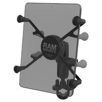 RAM-B-149Z-UN8U :: RAM Rail Mount with Zinc Coated U-Bolt Base and X-Grip Holder For 7" Tablets