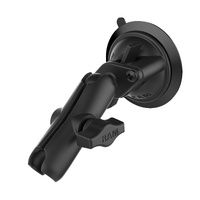 RAM-B-166-103U :: RAM Twist-Lock™ Suction Cup Base with Double Socket Arm