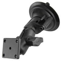 RAM-B-166-A-347-DYN1U :: RAM Twist-Lock™ Suction Cup Double Ball Mount with AMPS Hole Pattern
