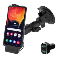 RAM Powered Suction Cup Mount for Samsung XCover Pro with Charger