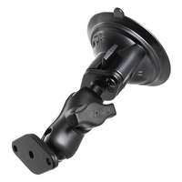 RAM-B-166U-A :: RAM Twist-Lock™ Suction Cup Double Ball Mount - Short