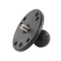RAM-B-202AU :: RAM 2.5" Round Base (AMPs Hole Pattern), 1" Ball & 1/4"-20 Threaded Male Post for Cameras