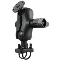 RAM-D-254-C-235U :: RAM Double U-Bolt Rail Mount with Round AMPS Plate