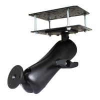 RAM-E-101-335 :: RAM Forklift Overhead Guard Double Ball Mount with Large Round Plate