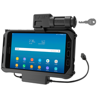 RAM-HOL-SAM58PDKLU :: UNPKD RAM POWER & DATA KEYED LOCKING CRADLE FOR TAB ACTIVE2 & TAB ACTIVE3 SUPPORTS HANDSTAND