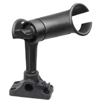 RAP-390-SBMPU :: RAM Tube Jr.™ Rod Holder with Bulkhead/Flat Surface Base - 4" Post