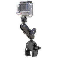 RAP-B-400-GOP1U :: RAM Tough-Claw Double Ball Mount With Universal Action Camera Adapter