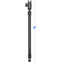 RAP-BB-230-24-201U :: RAM 24" PVC Pipe Extension with Ball Ends & Double Socket Arm