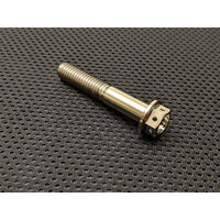 RaceFasteners M8 x 1.25 Titanium Drilled Hex Flange Bolt (50mm)