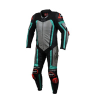 RST PRO SERIES EVO CE MENS LEATHER 1 PCE SUIT | BLACK-GREY-TEAL (86) / 48 (Euro)