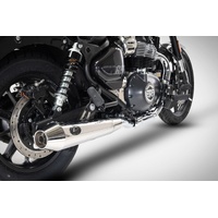 Zard Stainless Steel Slip-On Exhaust To Suit Royal Enfield Super Meteor 650 (2023 - 2024) - Street Version