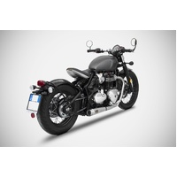 Zard Stainless Steel Slip-On Exhaust To Suit Triumph Bobber 1200 (2017 - 2020) - Racing Version, Black