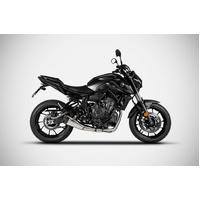 Zard Black SS E3 Full Kit And Carbon End Cap To Suit Mt 07 14_16