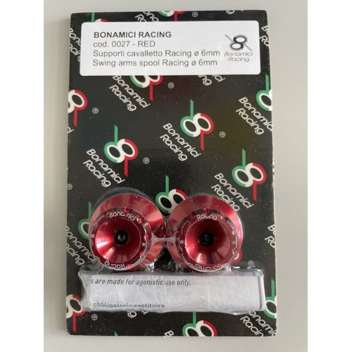 Bonamici Racing 6mm Racing Swing Arm Spools (Colour: Red)