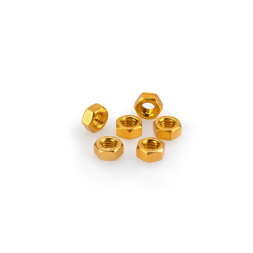 Puig Blister 6 Nuts M6 (Gold)