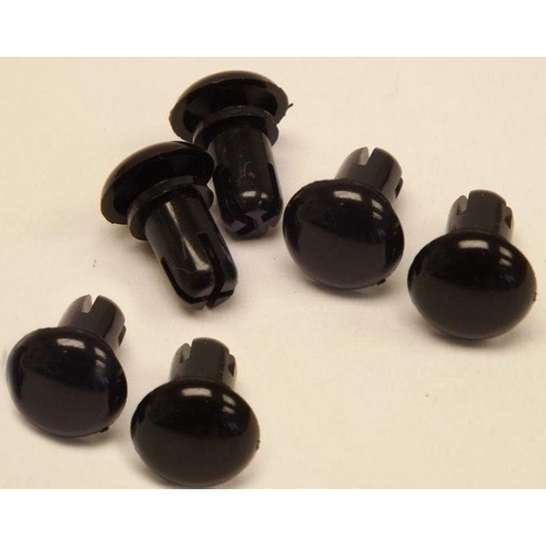 Pyramid Push Rivets Black Plastic