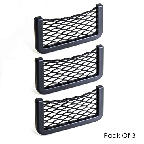 Pyramid Self Adhesive Storage Pocket Black - Pack Of 3 (Small)