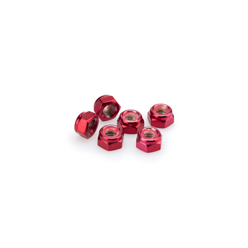 Puig Blister 6 Locknut M8 (Red)