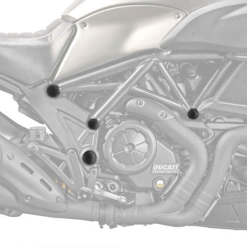 Pyramid Frame End Caps | Matte Black | Ducati Diavel 2011>Current