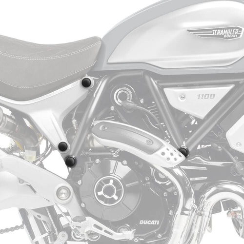 Pyramid Frame End Caps | Matte Black | Ducati Scrambler 1100 2018>Current
