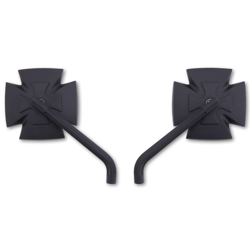 HIGHSIDER IRON CROSS MIRROR, BLK
