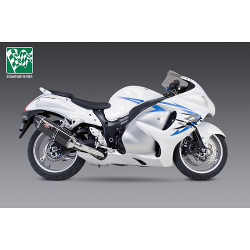 Yoshimura HAYABUSA 08-20 R-77 Stainless Slip-On Exhaust, w/ Carbon Fiber Mufflers