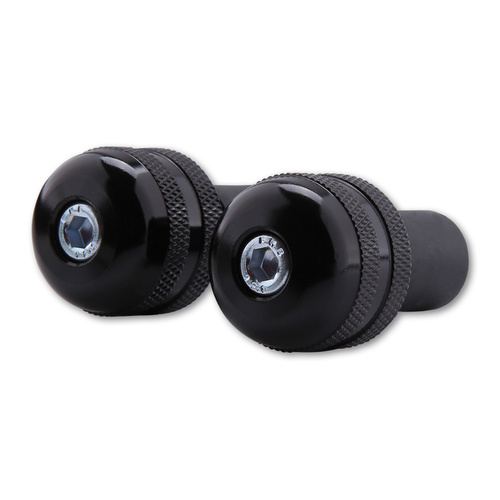 HIGHSIDER H-BAR ENDS,ALUMINIUM,KNURLED,BLK