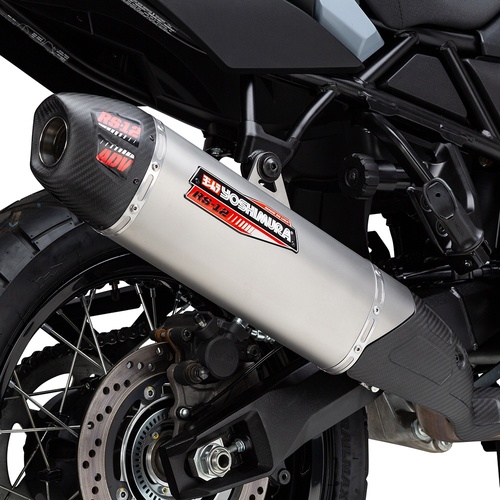 Yoshimura V-STROM 800 23-25 RS-12 ADV Stainless Slip-On Exhaust, w/ Stainless Muffler