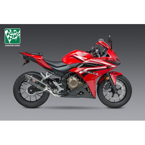 Yoshimura CBR500R 16-18/CB500F 16-18 R-77 Stainless Slip-On Exhaust, w/ Carbon Fiber Muffler