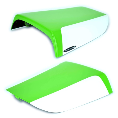 Pyramid Seat Cowl | Gloss Green/Metallic White | Kawasaki ZX7-R 1996>2003