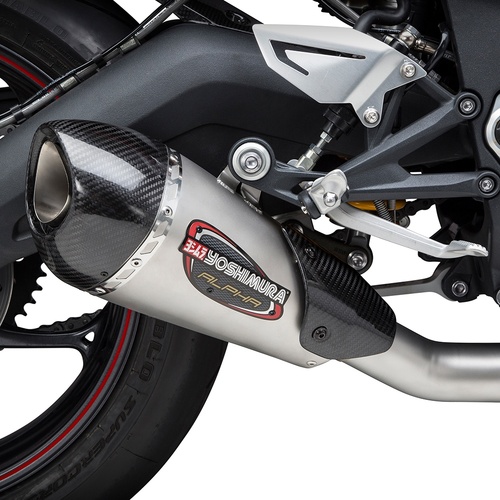 Yoshimura DAYTONA 675 13-17 ALPHA T Stainless Slip-On Exhaust, w/ Stainless Muffler