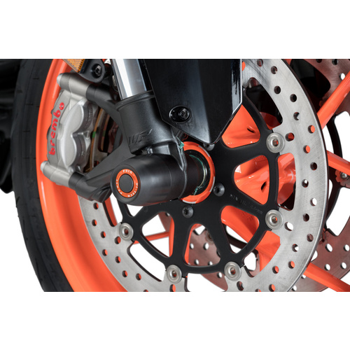 Puig Orange Aluminium Rings For Front Fork Protectors