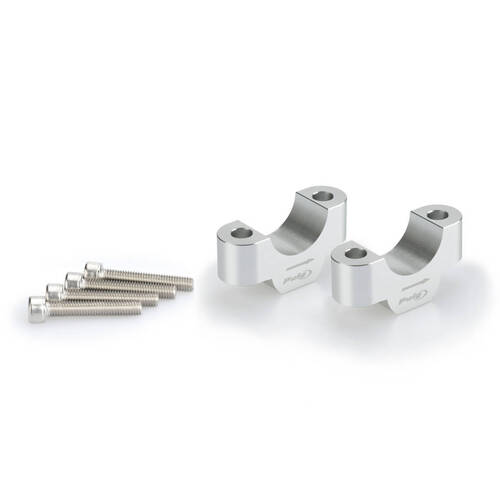 Puig 20mm High Risers To Suit BMW R1200/R1250 Models (Silver)