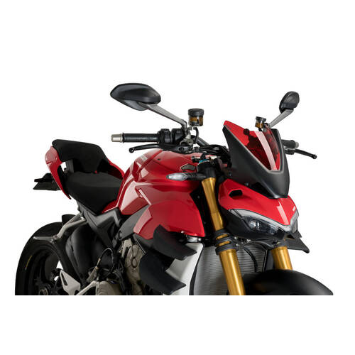 Puig New Generation Sport Screen To Suit Ducati Streetfighter V2/ V4 (Red)