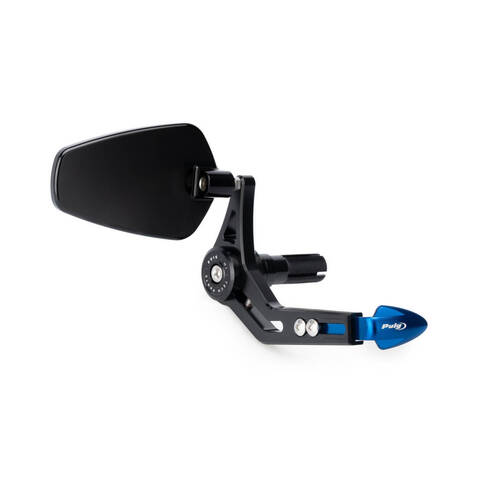 Puig Brake Lever Protector With Pro Rearview Mirror (Blue Protector)