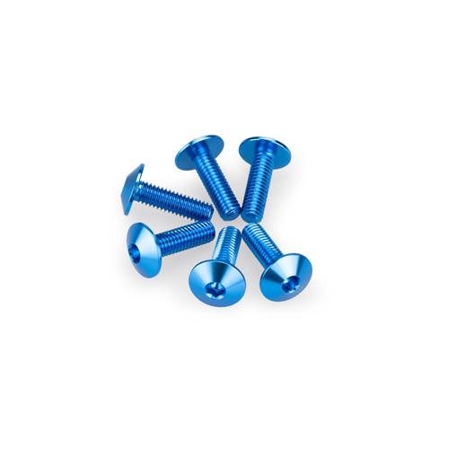 Puig Kit 6 Screws M6X20 Diam. Head 13,9mm (Blue)