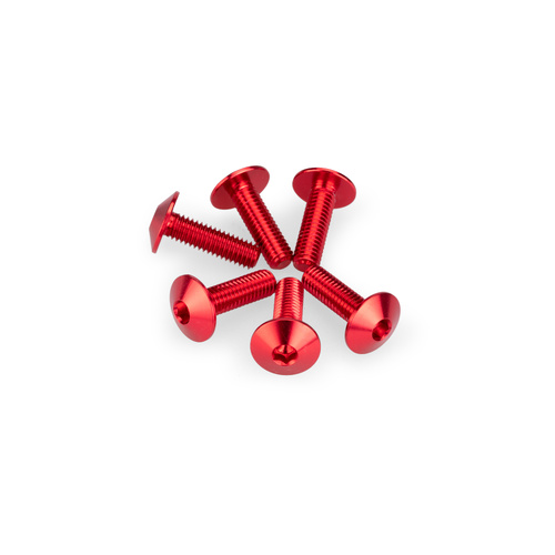 Puig Kit 6 Screws M6X20 Diam. Head 13,9Mm C/Red