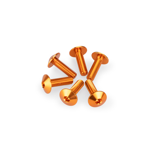 Puig Kit 6 Screws M6X20 Diam. Head 13,9Mm C/Orange