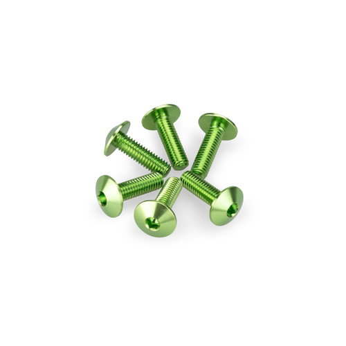 Puig Kit 6 Screws M6X20 Diam. Head 13,9mm (Green)