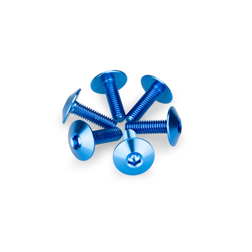 Puig Kit 6 Screws M6X20 Diam. Head 16,8mm (Blue)